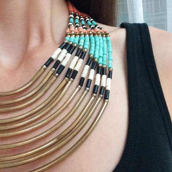 Aldo Egyptian Beaded Collar Necklace - Picture 6 of 7